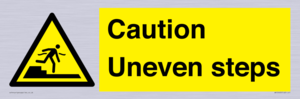 Caution Uneven steps
